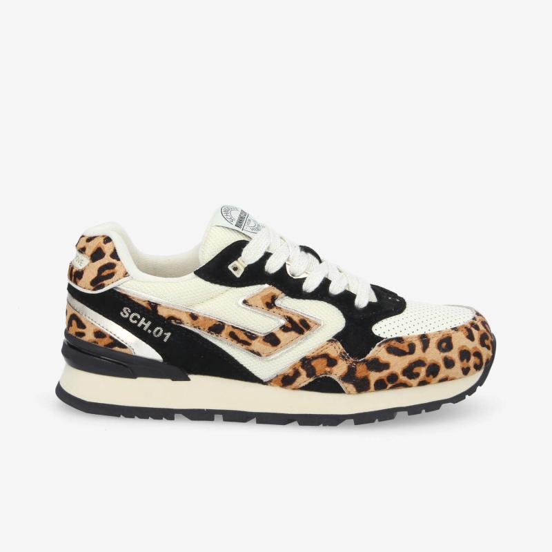 CAPE CODE RUNNER W - P.LEO/MESH/SUED -  LEOPARD/BLANC/NOIR